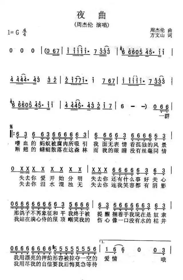 简谱视唱 #乐谱 夜曲 - 抖音