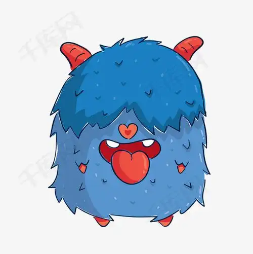 蓝色遮住眼睛的小恶魔矢量素材