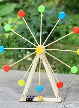 自制瓶盖摩天轮废物利用手工diy废品科普材料科技小制作科学发明
