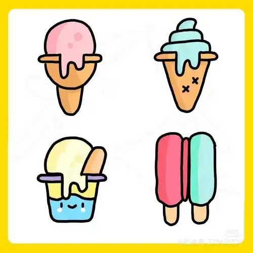 冰淇淋的简笔画简笔画冰淇淋潮流潮流艺术潮流