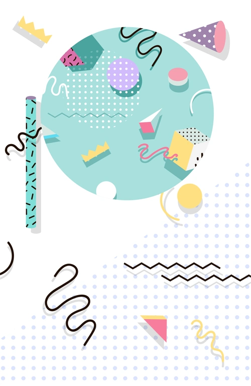 蓝色白色条纹几何波点样式主题海报设计