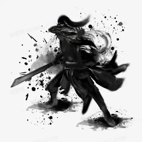 江湖剑客侠客剑客侠士泼墨图精灵为您提供水墨风武侠剑客古风人物元素