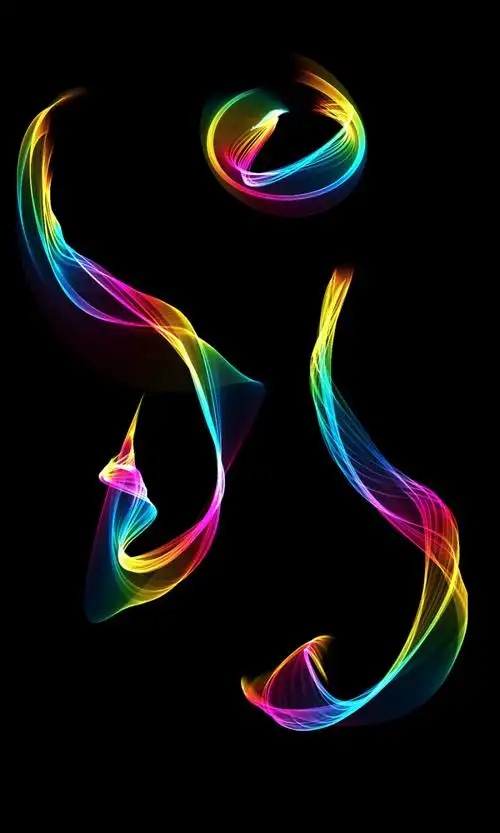 广告 炫酷七彩色带光效分层图片 名称