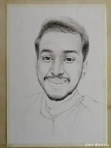 男青年素描肖像绘画过程图解鉴赏.by:冰峰画艺工作室