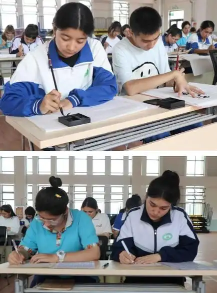 叶城县第六中学诵读比赛现场叶城县第三中学书法比赛现场叶城县第五