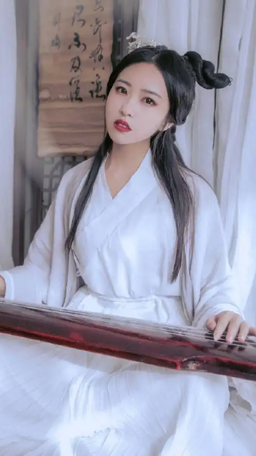 白衣古装美女唯美写真图片手机壁纸