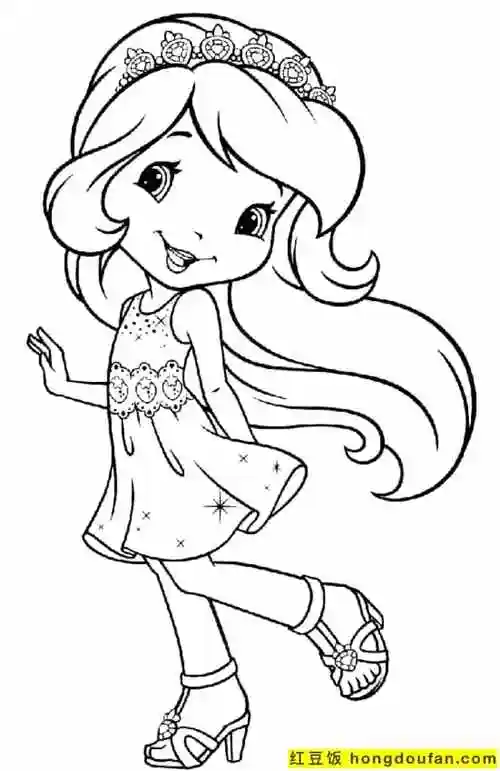 长发公主爱莎公主小美人鱼爱丽儿公主-红豆饭小学生简笔画大全
