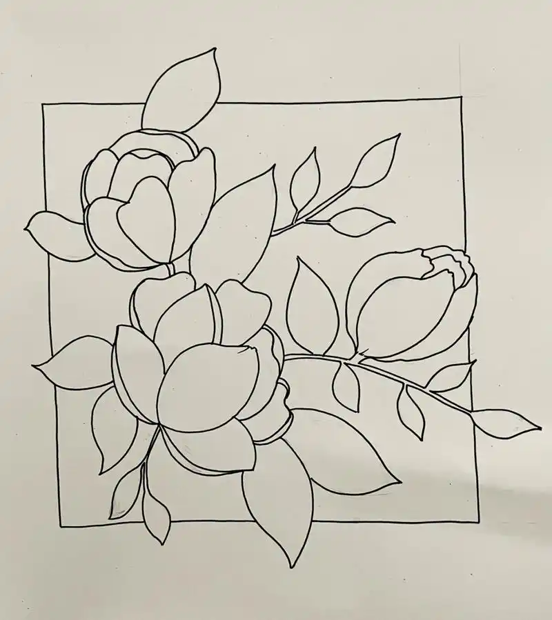 黑白装饰画 花卉 黑白装饰画打卡第十九天 练习线条 控笔 历时两小时