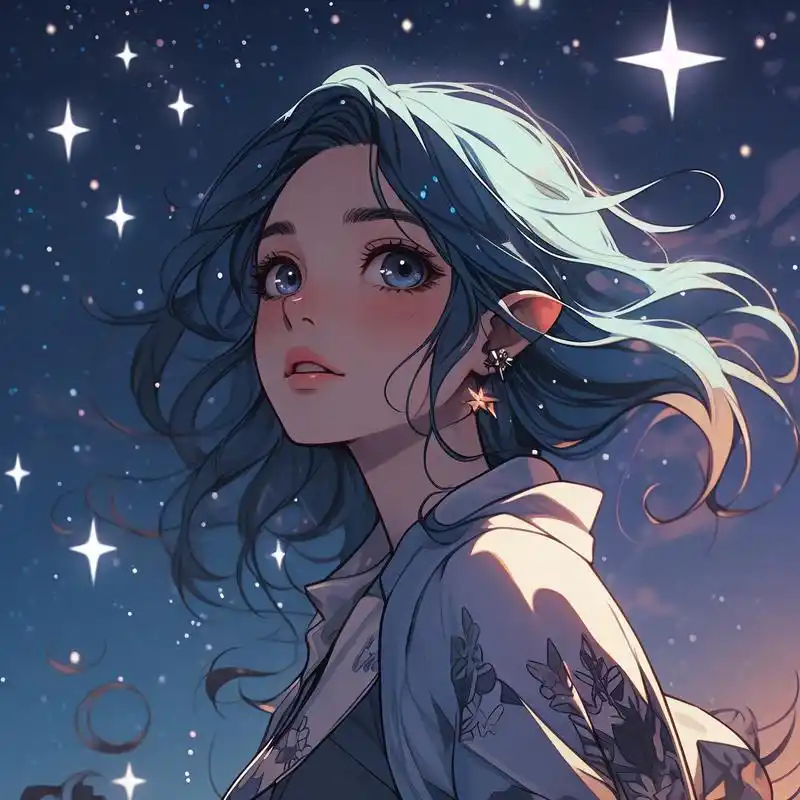 91水瓶座漫画少女头像78 来看看这款超可爱的水瓶座漫画少女头像