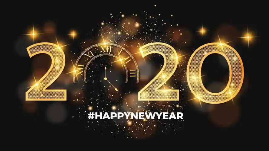 2020年跨年创意清新艺术字风格,艺术壁纸-回车桌面