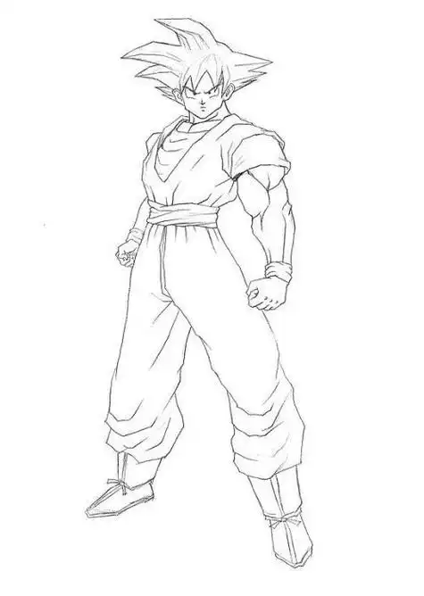 小林简笔画超级赛亚人孙悟空