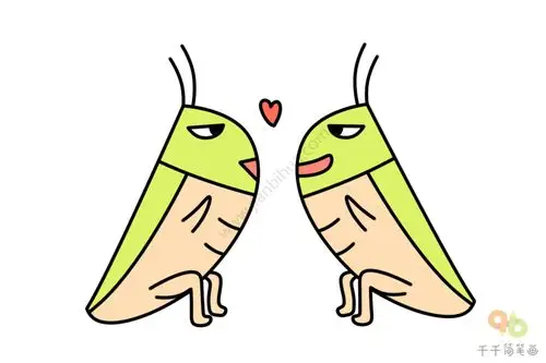 动物手帐素材蝈蝈简笔画图片