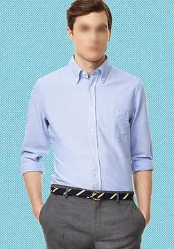 浅蓝色正式衬衫免抠png透明图层素材