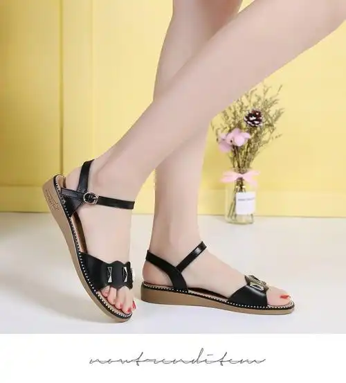 谅鞋女土中中学生平底凉鞋鞋子2022年新款防滑孕妇时装凉鞋