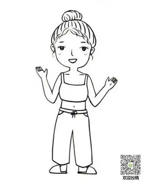 女生人物形象简笔画欣赏