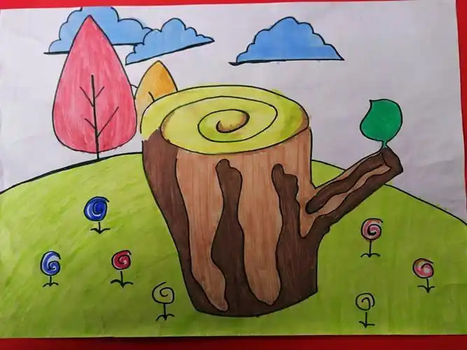 停课不停学线上美术课教学简笔画热带鱼房子简笔画彩色蘑菇房子简笔画