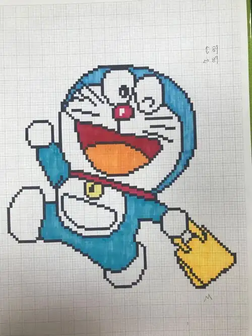 像素画临摹哆啦a梦31