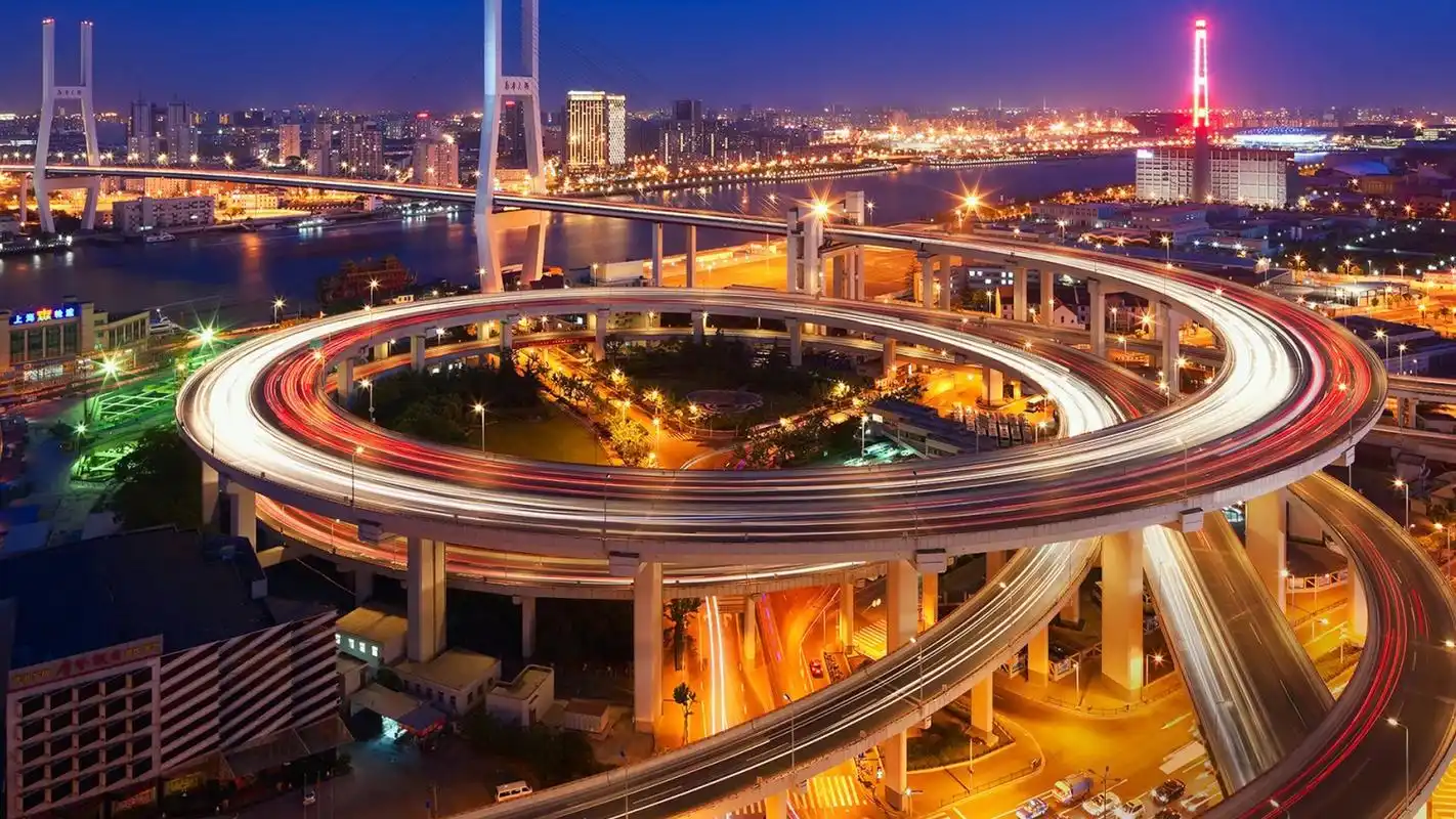 灯火辉煌的都市夜景高清桌面壁纸