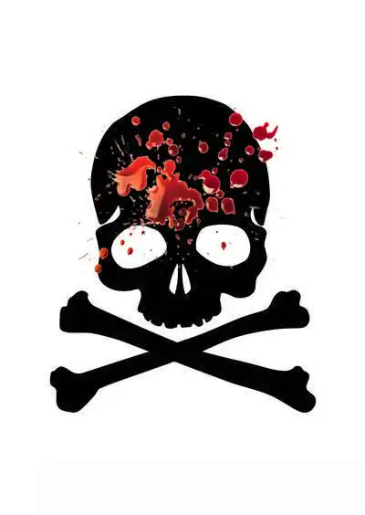 求ps大神帮忙,把那个滴血的图片覆盖在骷髅图片上,形成一个骷髅上有血