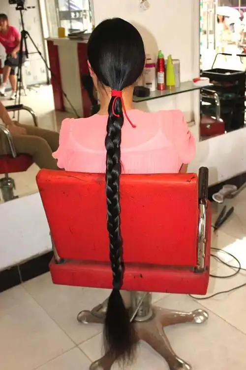 剪下过膝的乌黑大辫-北京(face)-100#(43) 剪发_中国长发