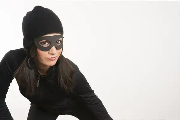 蒙面,女人,鬼鬼祟祟,潜伏,看,盗窃