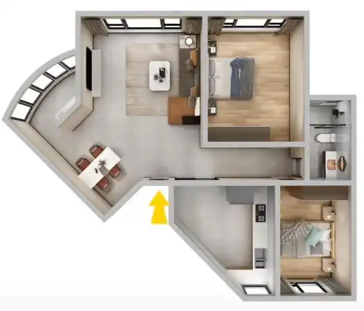 套内90平米两居,巧改三居室让户型更好住