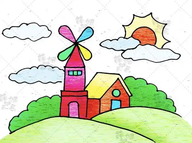 用几根简单的线条就能画出漂亮的风景画简笔画快来试