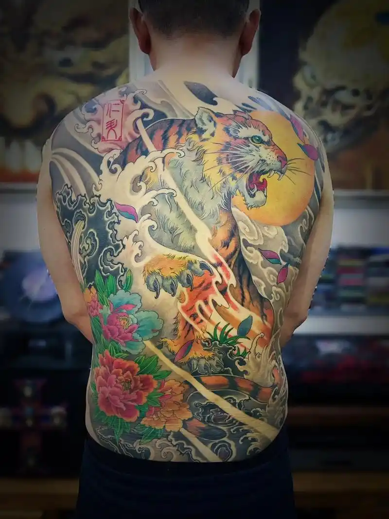 新传统作品……#满背纹身 #淄博纹身#齐天刺 #日式老传统 - 抖音