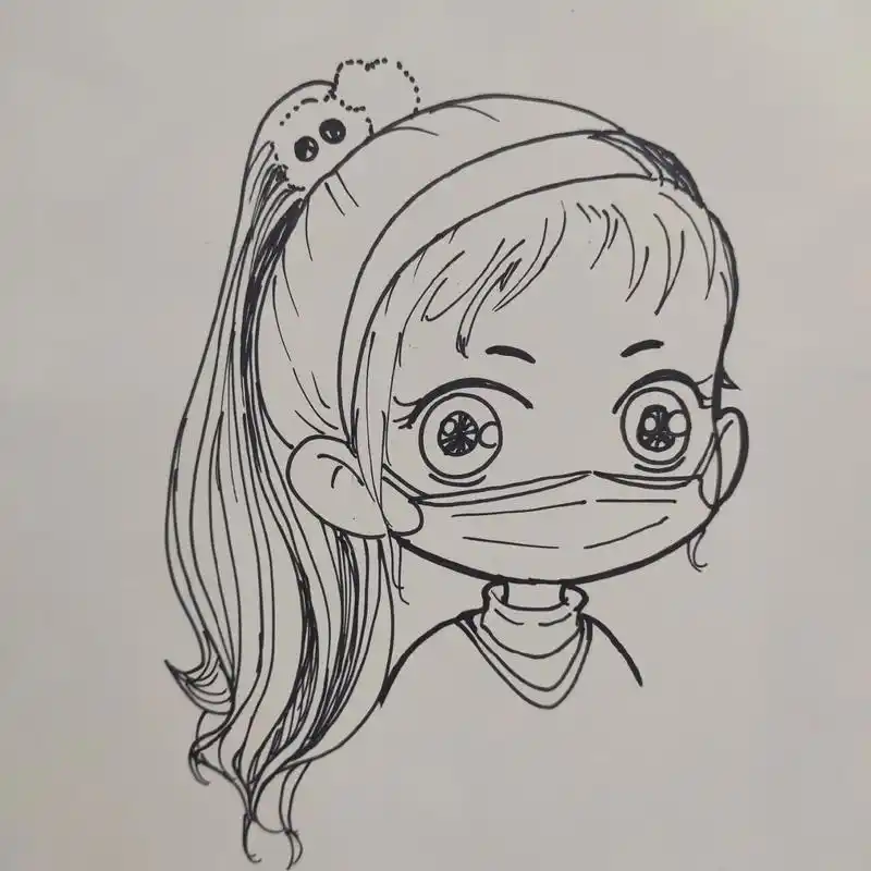 q版女头像‖各种马尾辫参考 最近工作要求给学生们画头像.