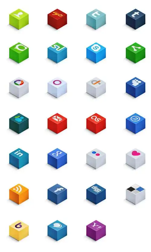 透明色立体图标素材