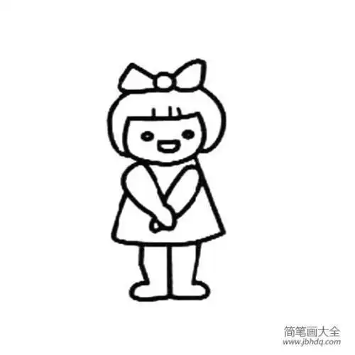 幼儿人物简笔画最简单女孩