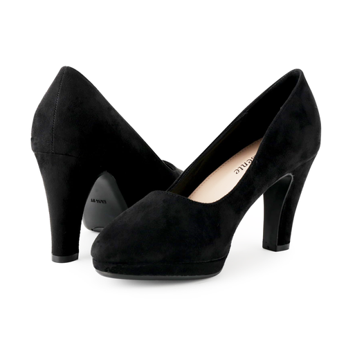 欧美时尚女鞋绒面外贸单鞋防水台8cm高跟鞋职业女鞋黑色舞蹈鞋