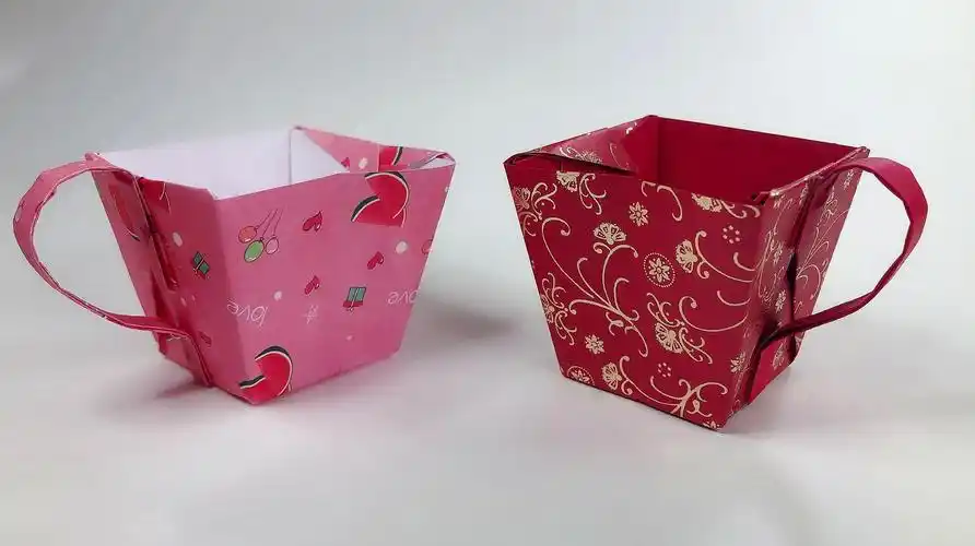 手工折纸:一款简单又精致的杯子,动手试试吧!