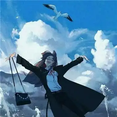 治愈系蓝色风格女生头像图片