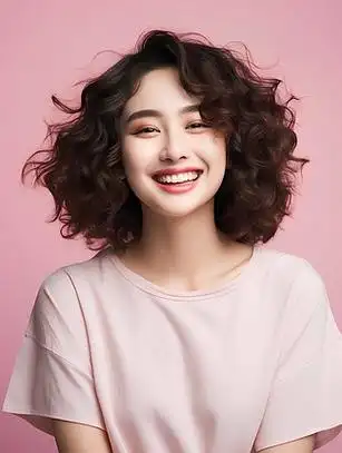 人像写真摄影卷发发型模特照