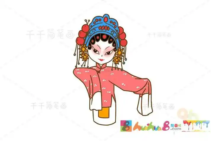 京剧花旦卡通人物简笔画 简笔画图片大全-蒲城教育文学网