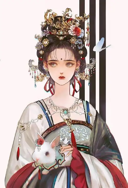 中国风浓郁的二次元美女插画人物有一种孤婉的气质