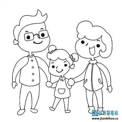 全家福简笔画6个人的