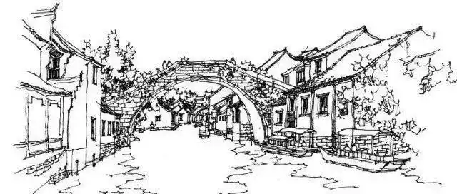 南浔简笔画江南古镇建筑简笔画