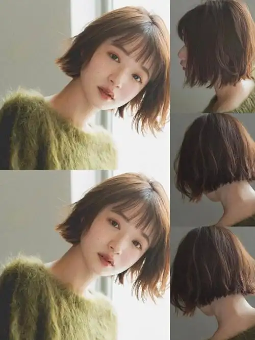日系甜美短发08超级适合圆脸女生显脸小