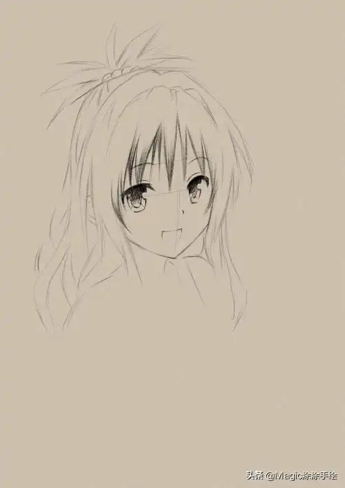 教你画一张可爱的动漫女孩 甜甜的笑容让人心动