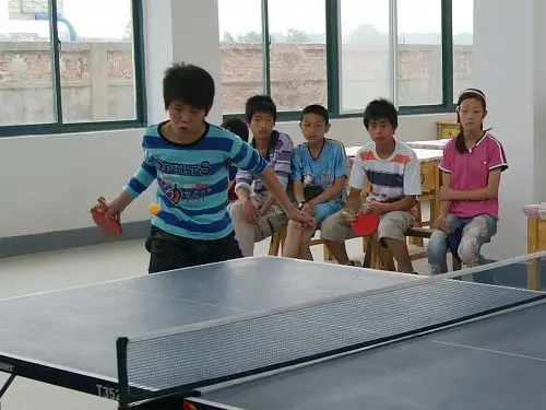 白湖镇中心学校举行迎"六·一"小学生乒乓球比赛