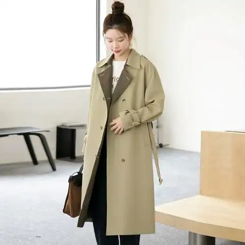 风衣外套女2023新款 春秋季 英伦风今年流行长款 大衣 - 女装/女士