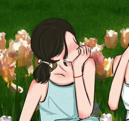 宝藏神仙友谊郁金香系手绘女生闺蜜头像|93