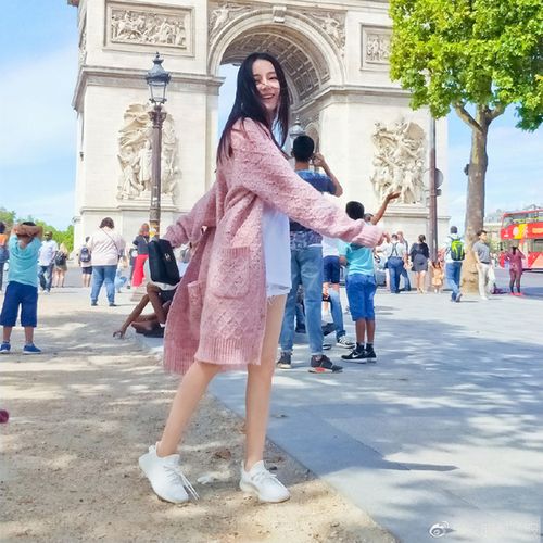 杂志款小香家毛衫 迪丽热巴明星街拍同款粉色中长款开衫毛衣外套
