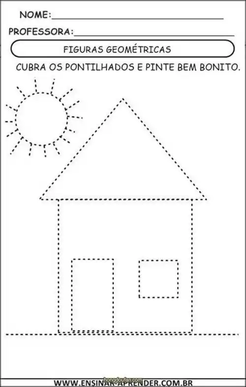 超级简单画房子连线游戏图片打印