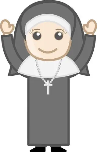 卡通矢量字符快乐的宗教的修女