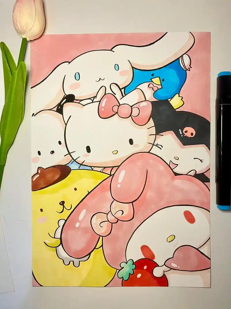 马克笔 | 三丽鸥家族.#画画 #手绘 #一起学画画 #简笔 - 抖音