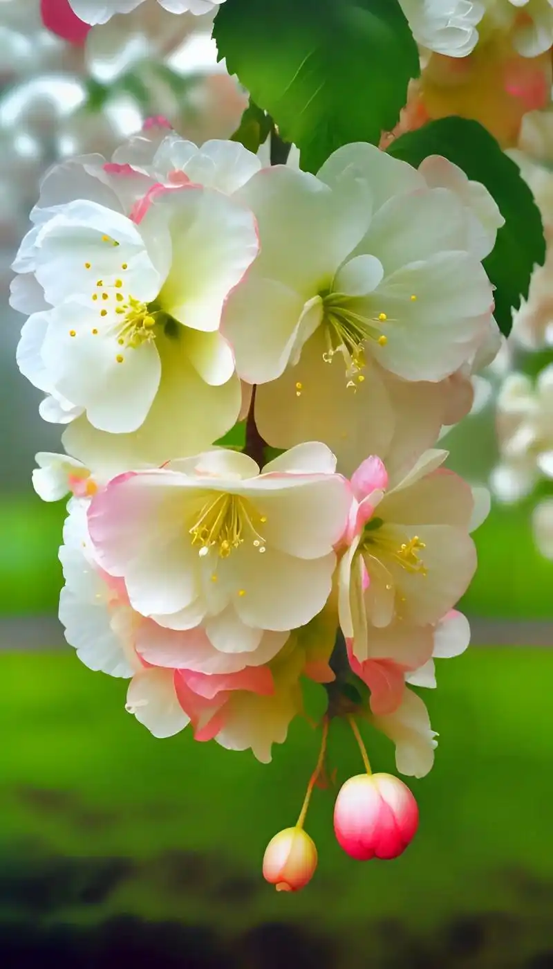 海棠花,人间最美四月天.四月如诗,陌上花开,草色生香,春夜静 - 抖音
