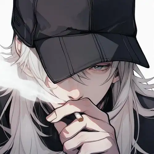 男生头像抽烟的酷男孩